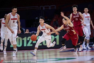 广东6分钟拿下19分 徐杰砍下12分拿下和浙江比赛